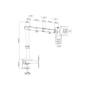 Uchwyt biurkowy do 1 monitora ART L-01X 13-32" 8kg