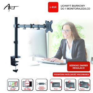 Uchwyt biurkowy do 1 monitora ART L-01X 13-32" 8kg
