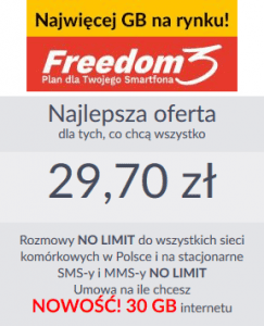 Abonament Freedom 3 w Premium Mobile jest idealną ofertą