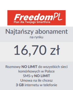 Freedom PL to najtańszy abonament NO LIMIT na rynku