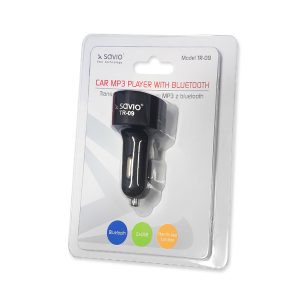 Transmiter FM TR-09 Bluetooth zestaw głośnomówiący 2xUSB 12V/24V